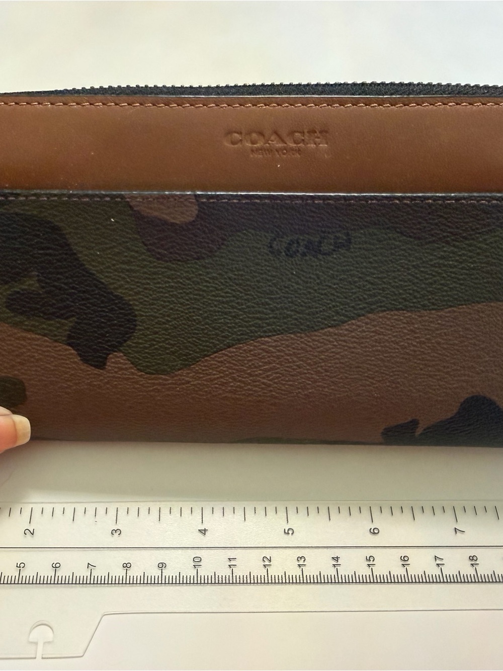 Coach Men's Camouflage Zip Wallet - Brown & Green